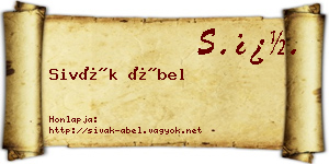 Sivák Ábel névjegykártya